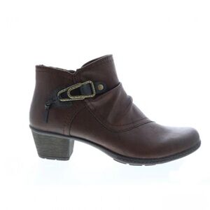 Earth Origins Maggie Chocolate Brown Booties Synthetic Vegan Leather NWB size 9W